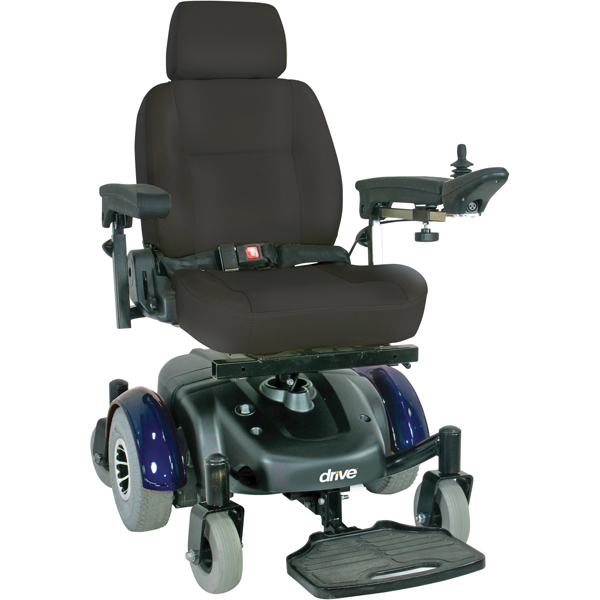 Image EC Mid Wheel Drive Power Wheelchair - 20 Inch Captain Seat - Click Image to Close